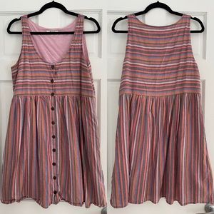 Madewell Scoopneck Tank Dress Rainbow Stripe M